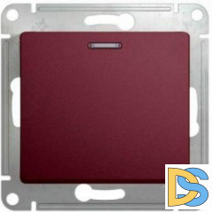 Выключатель 1-клавишный ,проходной с подсветкой (с двух мест), Баклажановый, серия Glossa, Schneider Electric