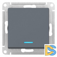 Выключатель 1-клавишный ,проходной с индикацией (с двух мест), Грифель, серия Atlas Design, Schneider Electric