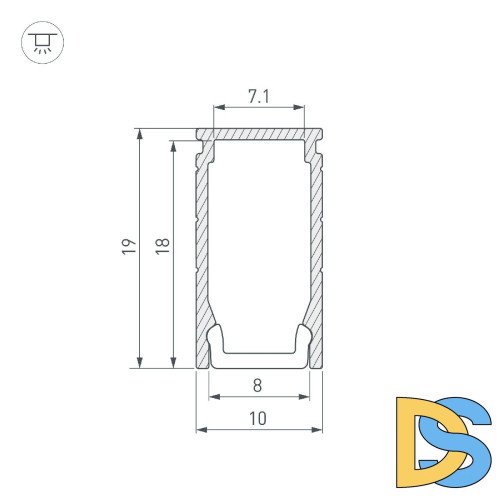 Алюминиевый профиль Arlight LINE-1019-2000 ANOD 053426