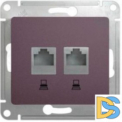 Розетка компьютерная 2-ая кат.5е, RJ-45 (интернет), Сиреневый туман, серия Glossa, Schneider Electric