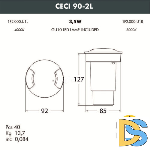 Тротуарный светильник Fumagalli 1F2.000.000.AXU1L