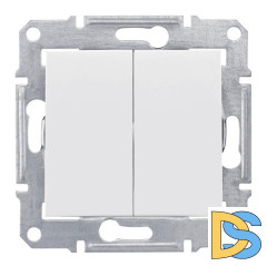 Выключатель двухклавишный Schneider Electric Sedna 10A 250V SDN0300121