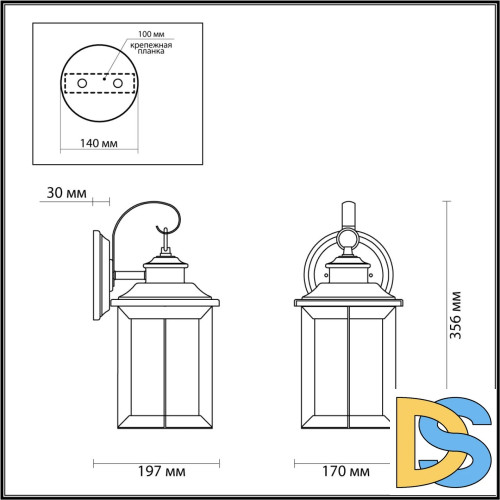 Уличный настенный светильник Odeon Light Mavret 4961/1W