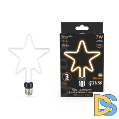 Лампа светодиодная филаментная Gauss E27 7W 2700K матовая 1006802104