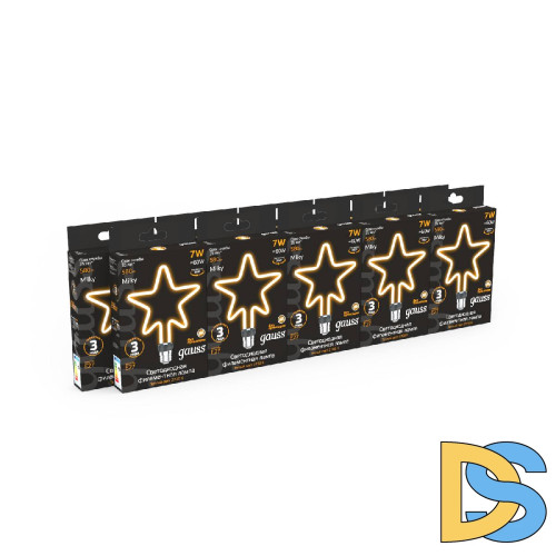 Лампа светодиодная филаментная Gauss E27 7W 2700K матовая 1006802104