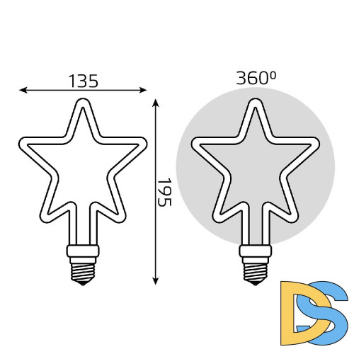 Лампа светодиодная филаментная Gauss E27 7W 2700K матовая 1006802104