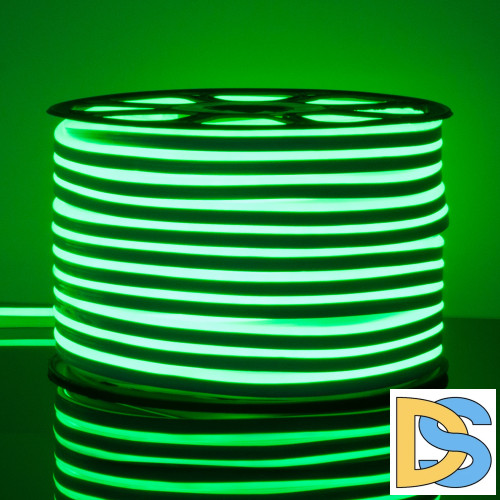 Светодиодный гибкий неон Elektrostandard 220V 9,6W 120Led 2835 IP67, односторонний зеленый, 50 м 4690389136504