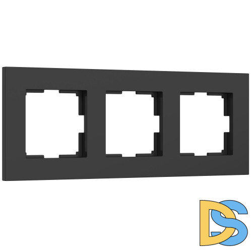 Рамка на 3 поста Werkel Slab (черный матовый) W0032908