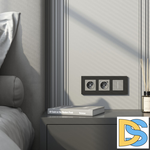 Рамка на 3 поста Werkel Slab (черный матовый) W0032908