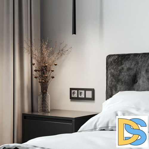 Рамка на 3 поста Werkel Slab (черный матовый) W0032908