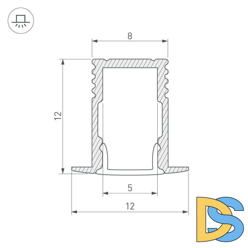Профиль Arlight SL-MINI-8-H12-F12-2000 ANOD 023715