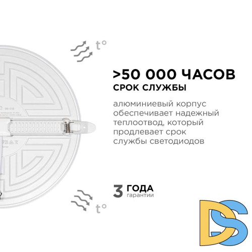 Встраиваемая светодиодная панель безрамочная Apeyron FLP 06-110