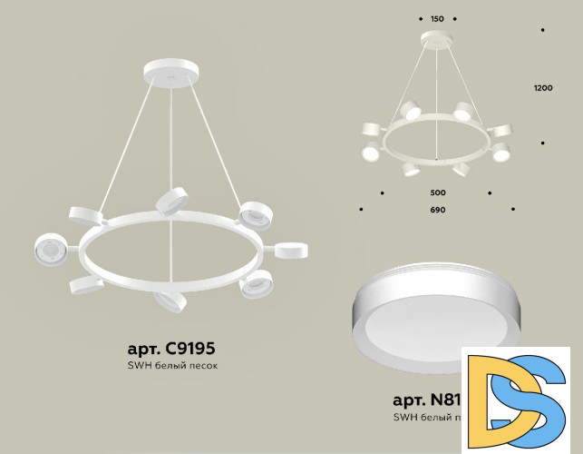 Подвесная люстра Ambrella Light Traditional (C9195, N8112) XB9195150