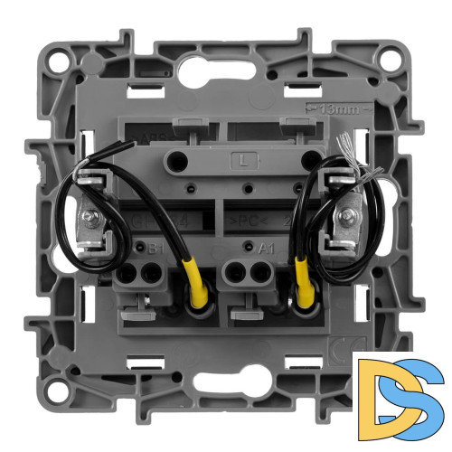 Выключатель двухклавишный Legrand Etika с подсветкой 10A 250V алюминий 672404