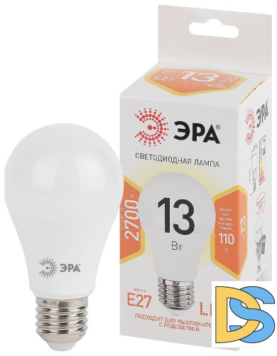 Лампа светодиодная Эра E27 13W 2700K LED A60-13W-827-E27 Б0020536