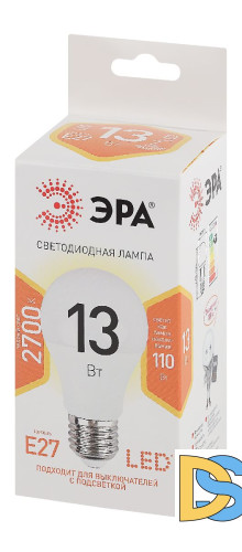 Лампа светодиодная Эра E27 13W 2700K LED A60-13W-827-E27 Б0020536
