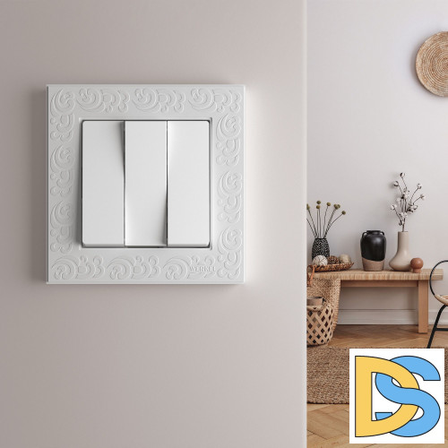 Выключатель трехклавишный Werkel (белый) W1130001