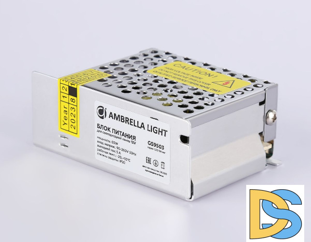 Блок питания Ambrella Light LED Driver 12V 60Вт AC90-260 5A IP20 GS9503