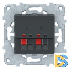 Розетка аудио для колонок 1-ая, Антрацит, серия Unica New, Schneider Electric