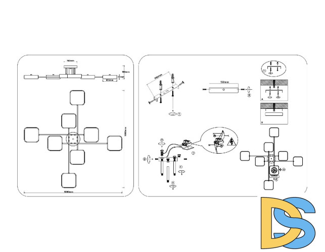 Потолочная люстра Ambrella Light Linetech Comfort FL516348