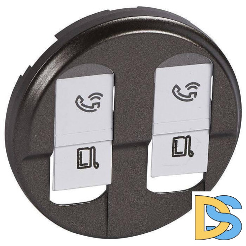 Лицевая панель Legrand Celiane розетки компьютерной 2хRJ45 графит 067952