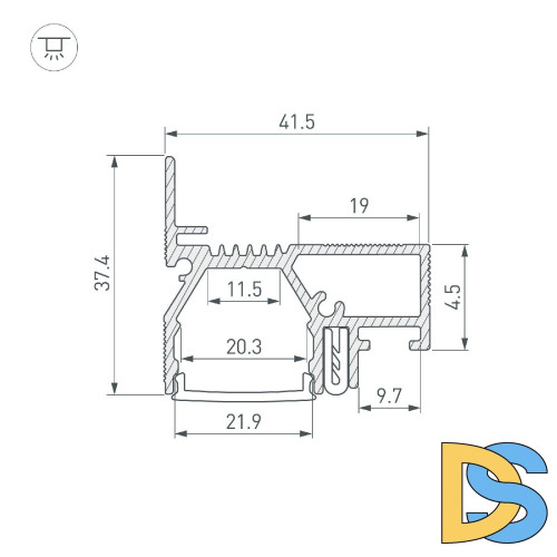 Профиль Arlight STRETCH-20-WALL-D-SIDE-2000 BLACK 042947