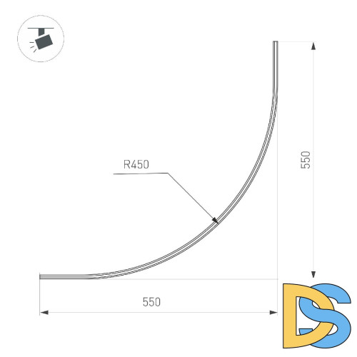 Шинопровод Arlight MAG-MICROCOSM-TRACK-1115-ARC-R900 (BK) (Arlight, IP20) 043248