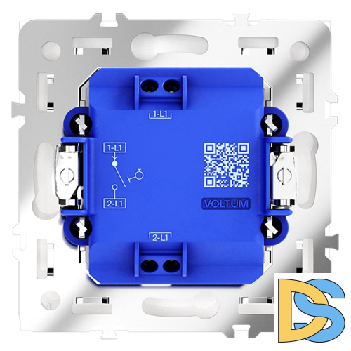 Выключатель с самовозвратом встраиваемый VOLTUM S70 одноклавишный 10А, (белый матовый)