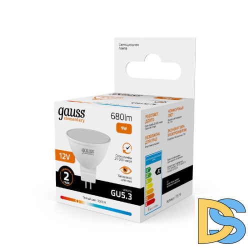 Лампа светодиодная Gauss Elementary GU5.3 9W 3000K 11519