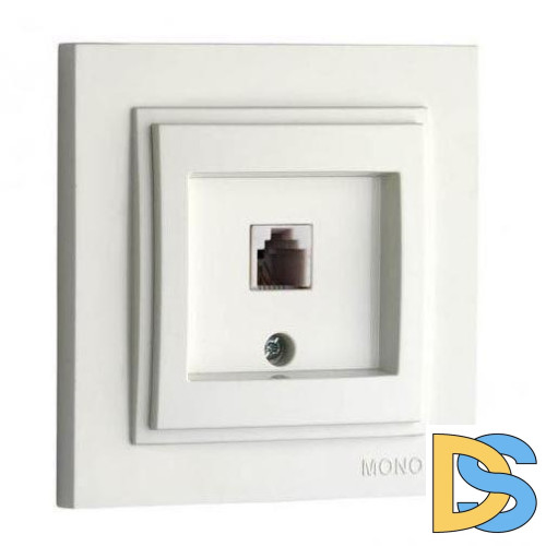 Розетка телефонная Rj45 Cat3 Mono Electric Despina белый 102-190005-124