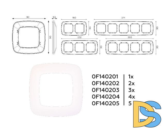 Рамка трехместная Ambrella Volt Ecta OF140203