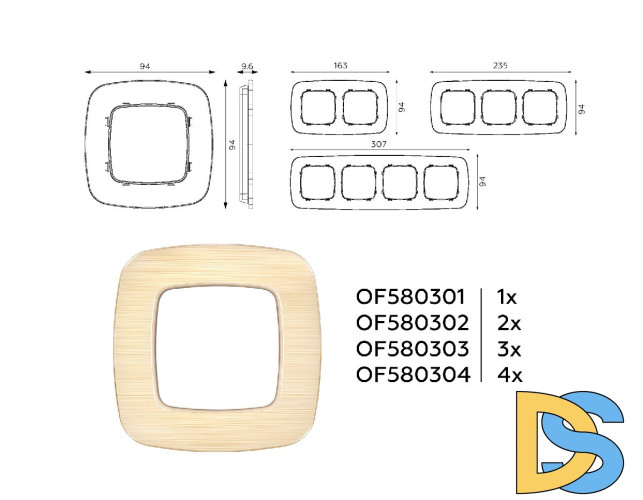 Рамка четырехместная Ambrella Volt Radian OF580304