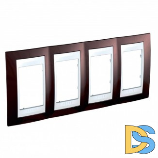 Рамка 4-ая (четверная), Терракотовый/Белый, серия Unica, Schneider Electric