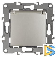 Розетка 2P+E Schuko со шторками с крышкой Эра 12-2103-15 Б0019330