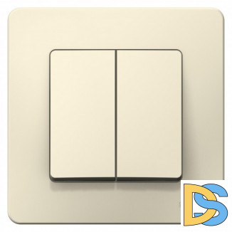 Выключатель 2-клавишный 6A, Молочный, серия Blanca, Schneider Electric