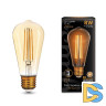 Лампа светодиодная филаментная Gauss E27 8W 2400K золотая 157802008
