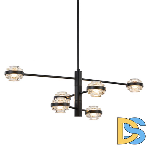 Люстра на штанге Delight Collection MD22030002 MX22030002-6A black/clear