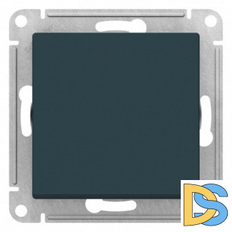 Выключатель 1-клавишный ,проходной (с двух мест), Изумруд, серия Atlas Design, Schneider Electric