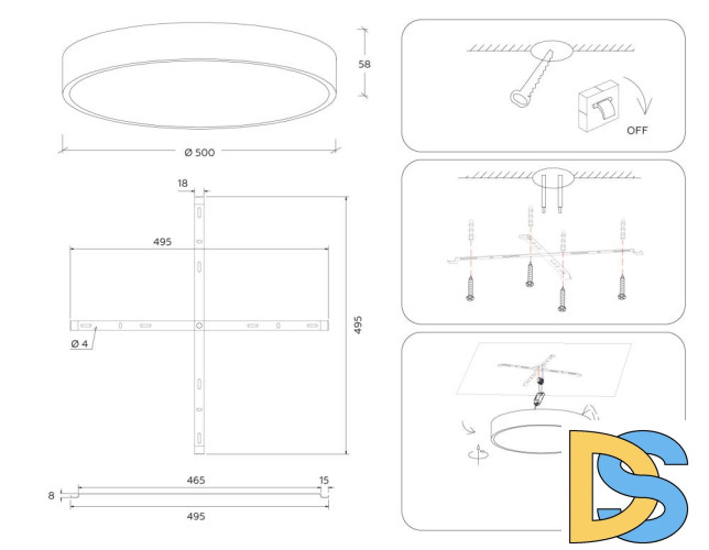 Потолочный светильник Ambrella Light Orbital Air Alum FV5532