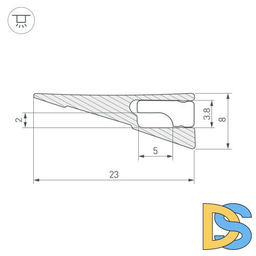 Алюминиевый профиль Arlight SL-MINI-SHELF-H8-2000 ANOD OLIVE GREY 038205