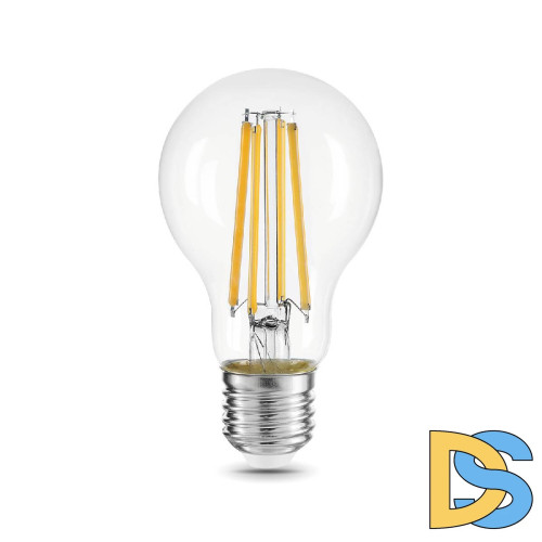 Лампа светодиодная филаментная Gauss E27 15W 4100K груша прозрачная 102902215