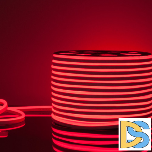 Светодиодный гибкий неон Elektrostandard 220V 9,6W 120Led 2835 IP67 односторонний красный, 50м 4690389136528