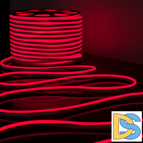 Светодиодный гибкий неон Elektrostandard 220V 9,6W 120Led 2835 IP67 односторонний красный, 50м 4690389136528