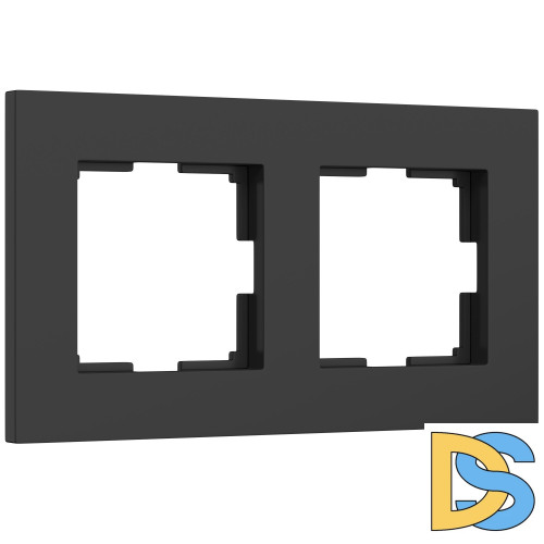 Рамка на 2 поста Werkel Slab (черный матовый) W0022908