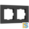 Рамка на 2 поста Werkel Slab (черный матовый) W0022908
