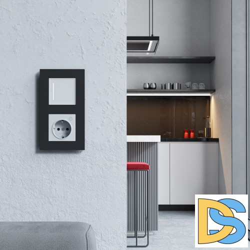 Рамка на 2 поста Werkel Slab (черный матовый) W0022908