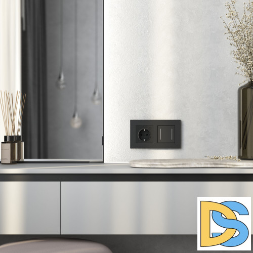 Рамка на 2 поста Werkel Slab (черный матовый) W0022908