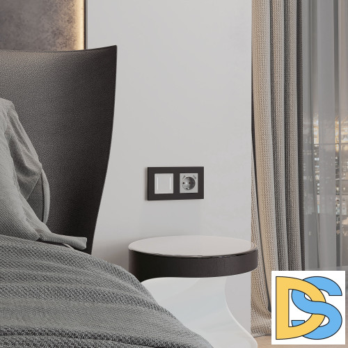 Рамка на 2 поста Werkel Slab (черный матовый) W0022908