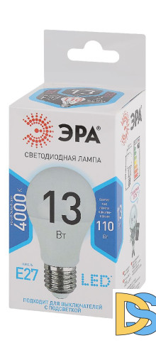 Лампа светодиодная Эра E27 13W 4000K LED A60-13W-840-E27 Б0020537