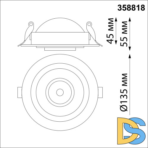 Встраиваемый светильник Novotech Gesso 358818